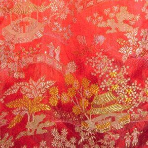 1960s vintage asian clothes red mini skirt size large